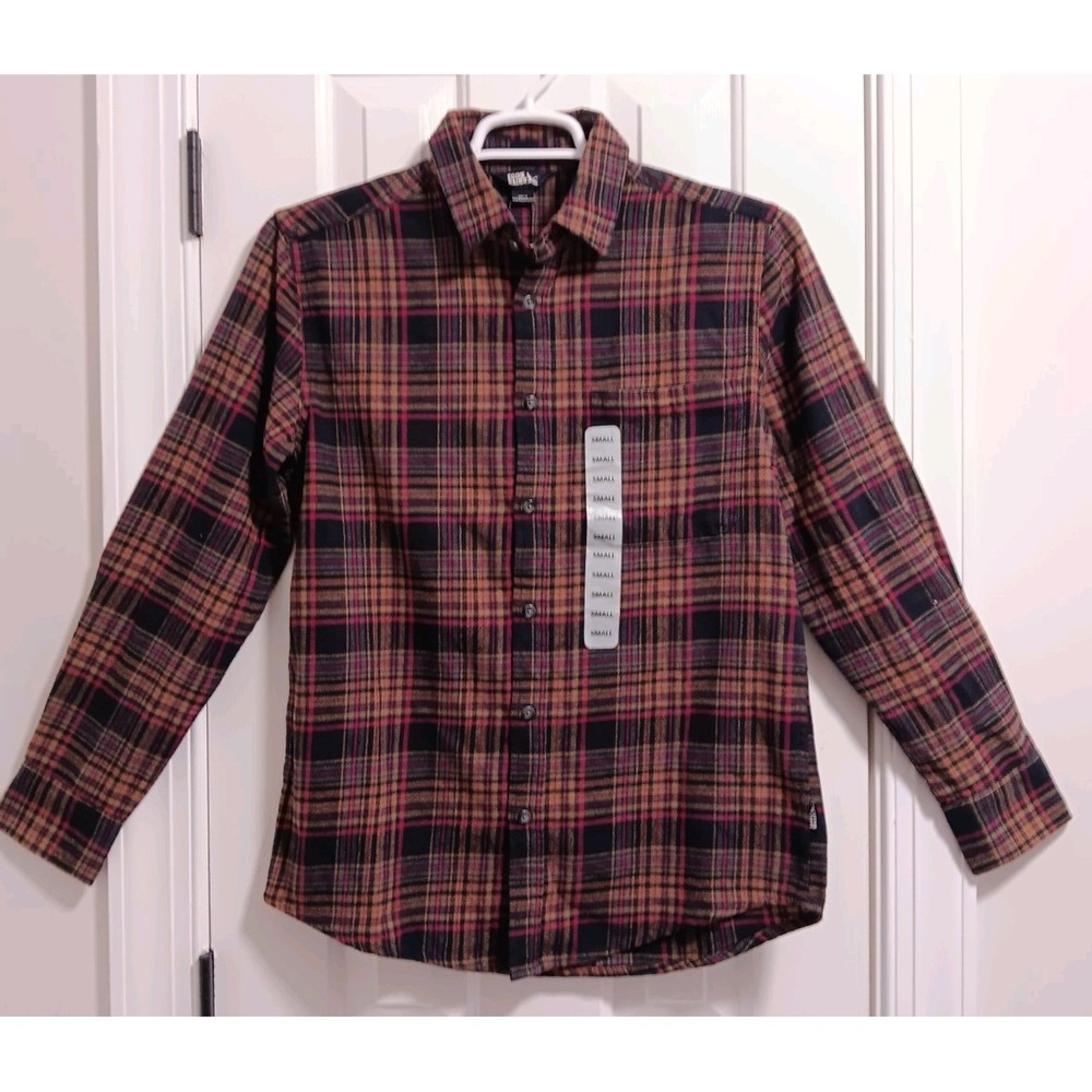 Eddie Bauer Mens Bristol Flannel Shirt Small Plaid Button Up Cotton EMT55685 NEW